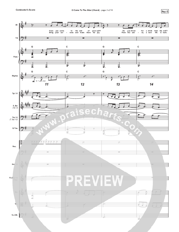 O Come To The Altar (Choral Anthem SATB) Conductor's Score (Elevation Worship / Arr. Luke Gambill)