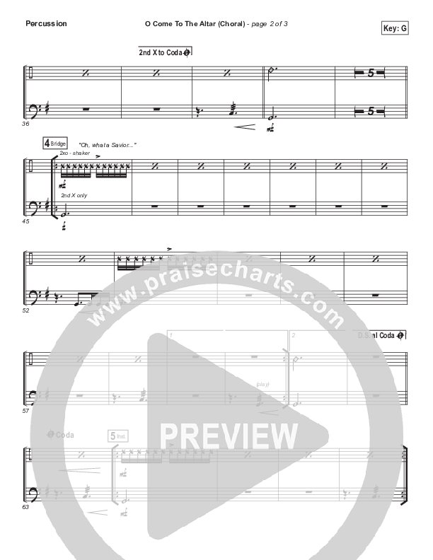 O Come To The Altar (Choral Anthem SATB) Percussion (Elevation Worship / Arr. Luke Gambill)