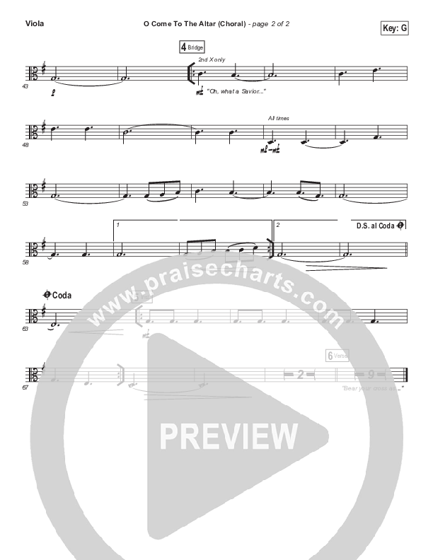 O Come To The Altar (Choral Anthem SATB) Viola (Elevation Worship / Arr. Luke Gambill)