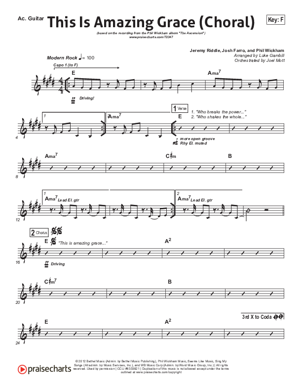 This Is Amazing Grace (Choral Anthem SATB) Acoustic Guitar (Phil Wickham / Arr. Luke Gambill)
