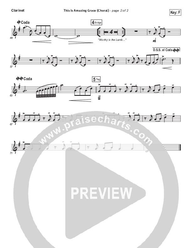 This Is Amazing Grace (Choral Anthem SATB) Clarinet (Phil Wickham / Arr. Luke Gambill)