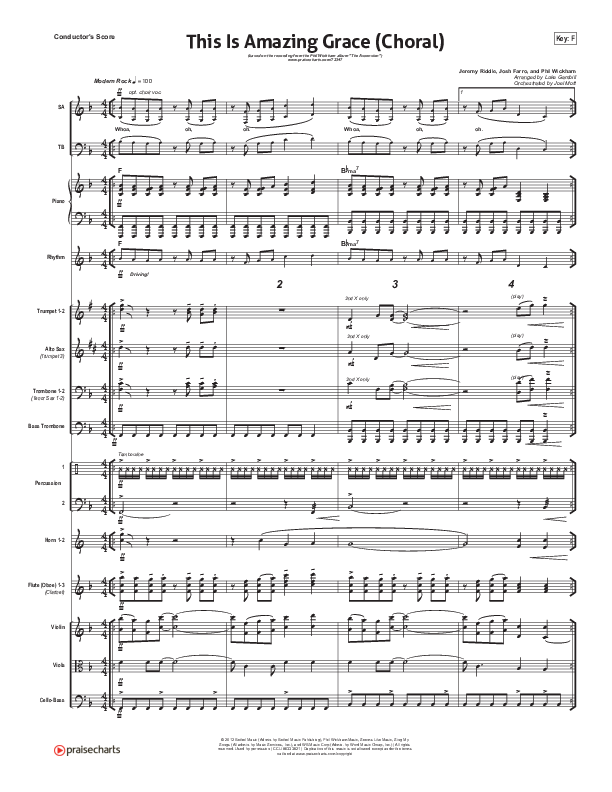 This Is Amazing Grace (Choral Anthem SATB) Conductor's Score (Phil Wickham / Arr. Luke Gambill)