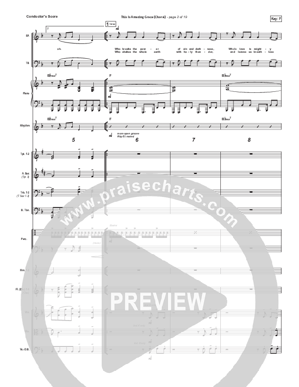 This Is Amazing Grace (Choral Anthem SATB) Conductor's Score (Phil Wickham / Arr. Luke Gambill)