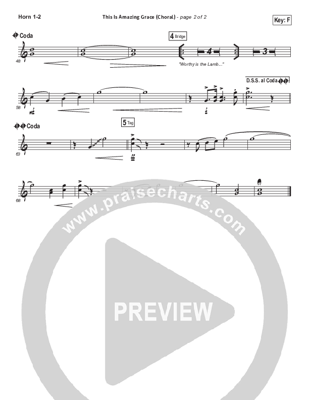 This Is Amazing Grace (Choral Anthem SATB) French Horn 1/2 (Phil Wickham / Arr. Luke Gambill)