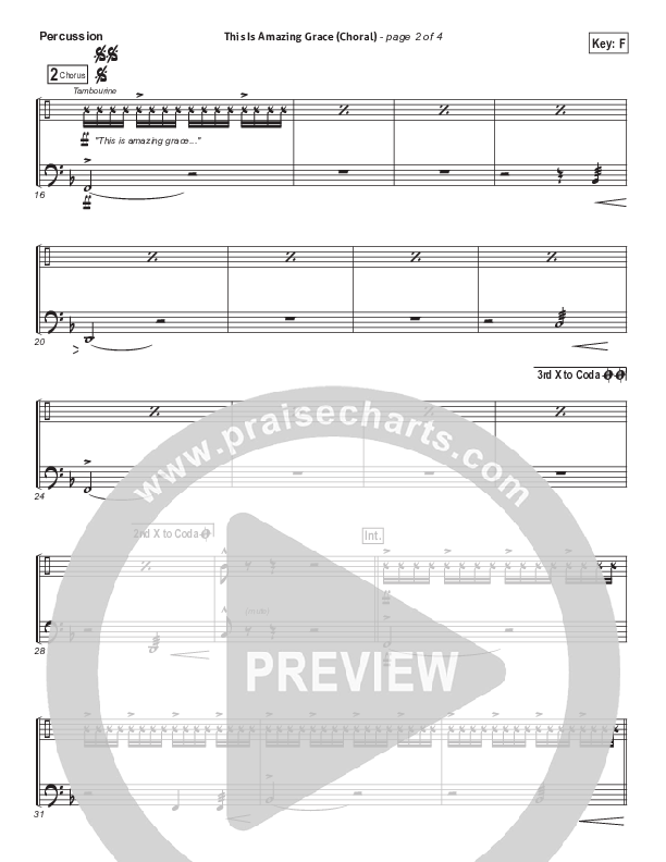 This Is Amazing Grace (Choral Anthem SATB) Percussion (Phil Wickham / Arr. Luke Gambill)