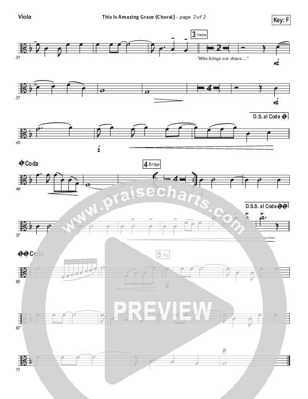 This Is Amazing Grace (Choral Anthem SATB) Viola (Phil Wickham / Arr. Luke Gambill)