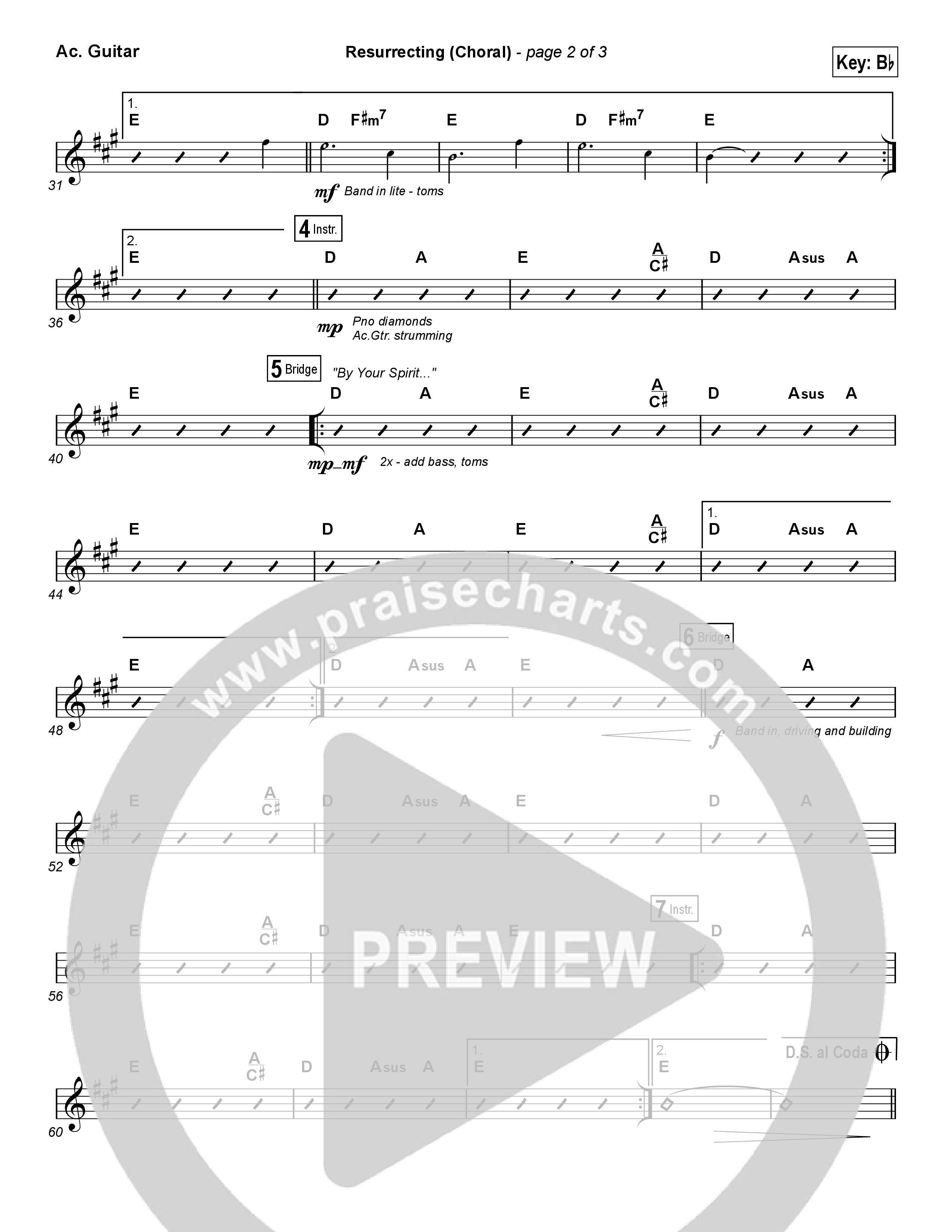 Resurrecting (Choral Anthem SATB) Acoustic Guitar (Elevation Worship / Arr. Luke Gambill)