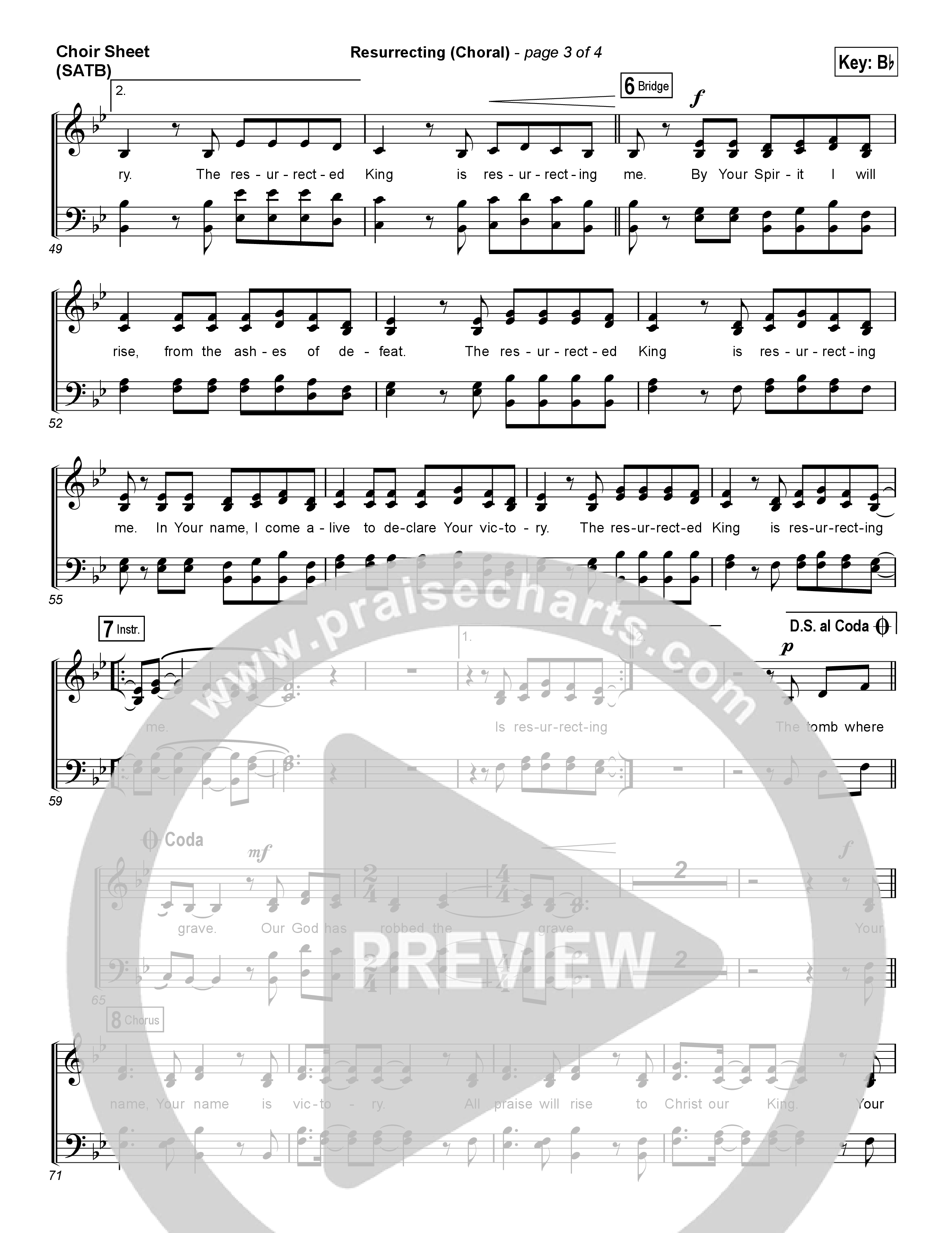 Resurrecting (Choral Anthem SATB) Choir Vocals (SATB) (Elevation Worship / Arr. Luke Gambill)
