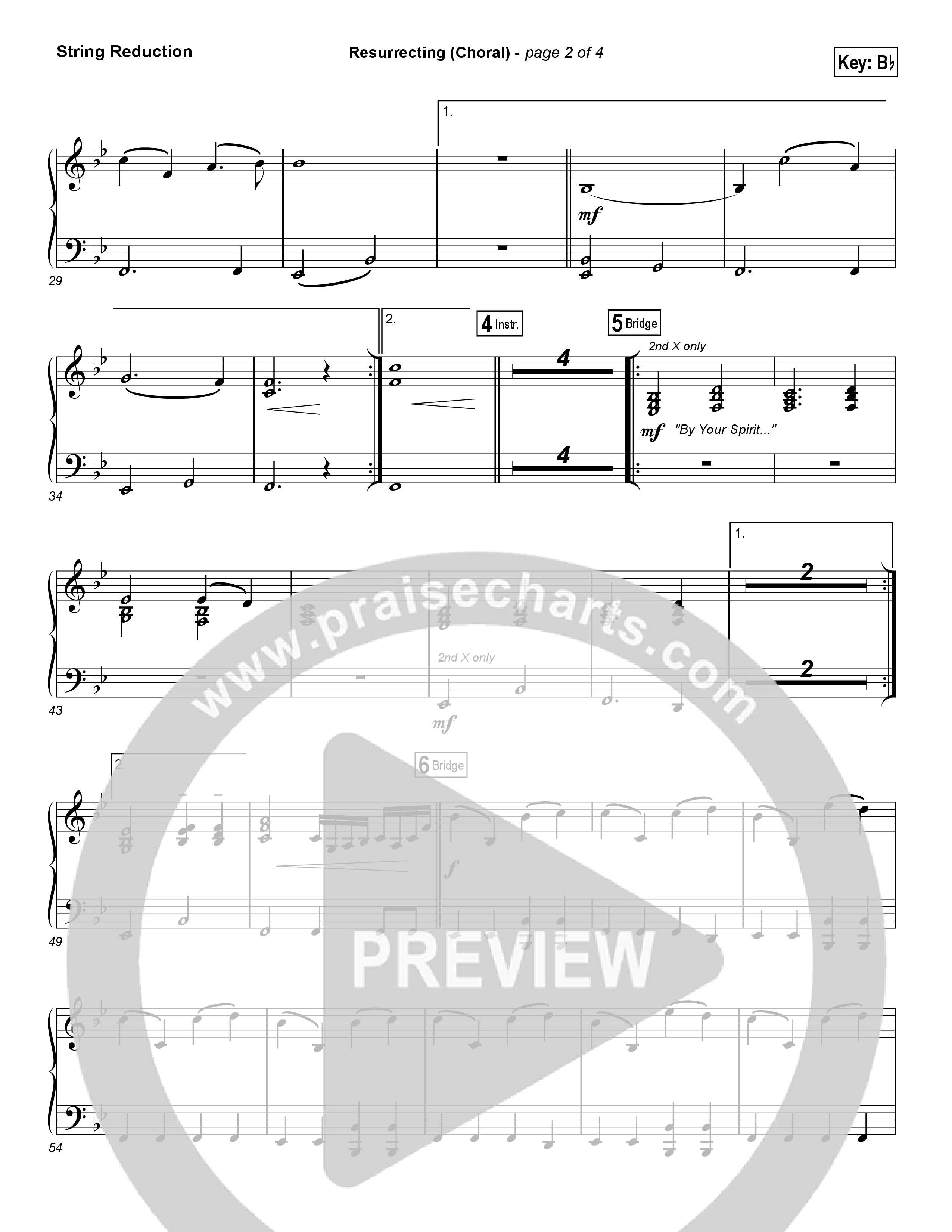 Resurrecting (Choral Anthem SATB) String Reduction (Elevation Worship / Arr. Luke Gambill)