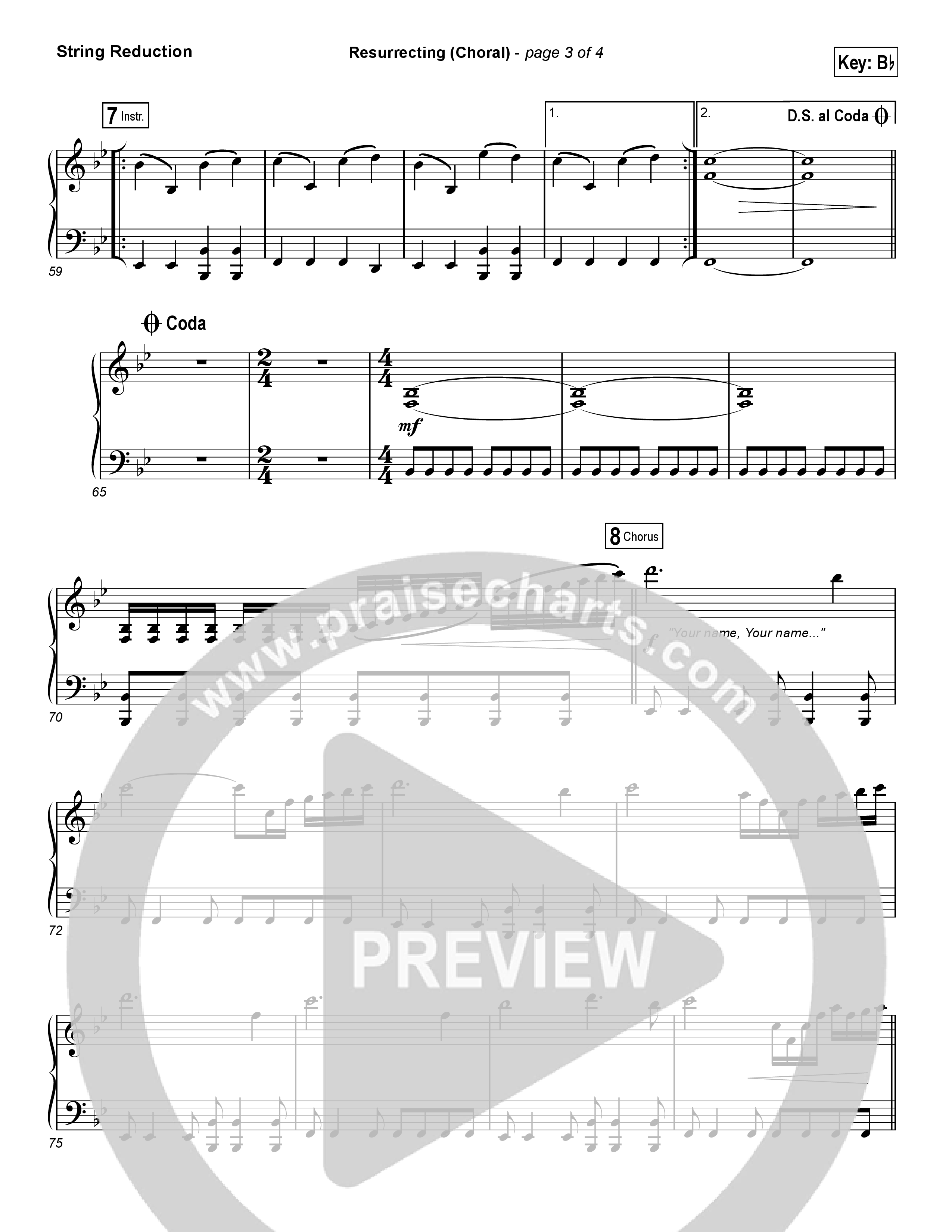 Resurrecting (Choral Anthem SATB) String Reduction (Elevation Worship / Arr. Luke Gambill)