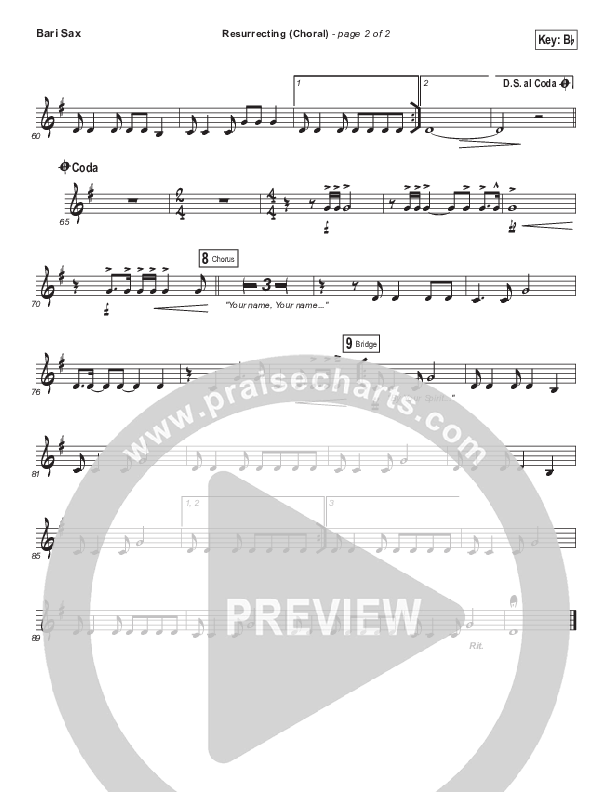 Resurrecting (Choral Anthem SATB) Bari Sax (Elevation Worship / Arr. Luke Gambill)