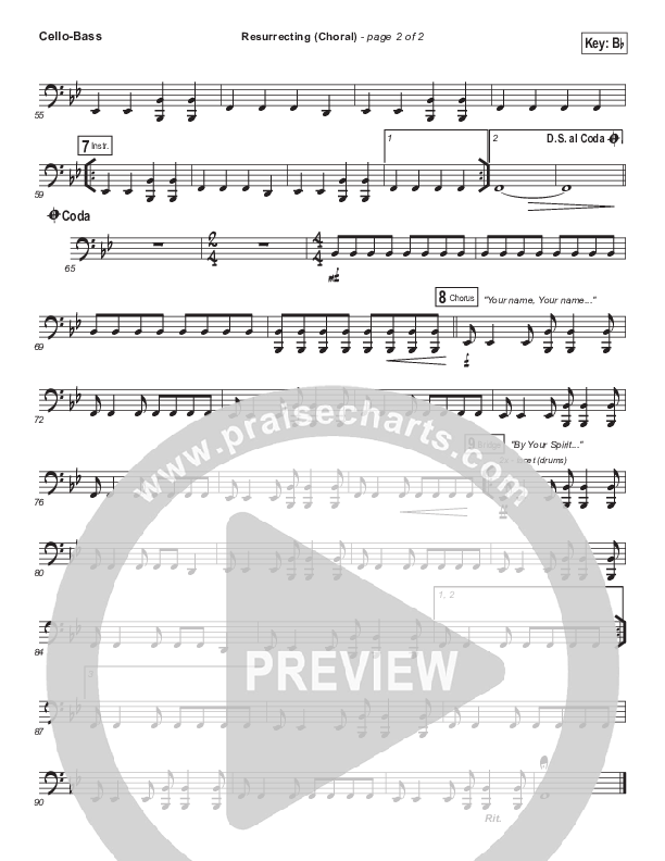 Resurrecting (Choral Anthem SATB) Cello/Bass (Elevation Worship / Arr. Luke Gambill)