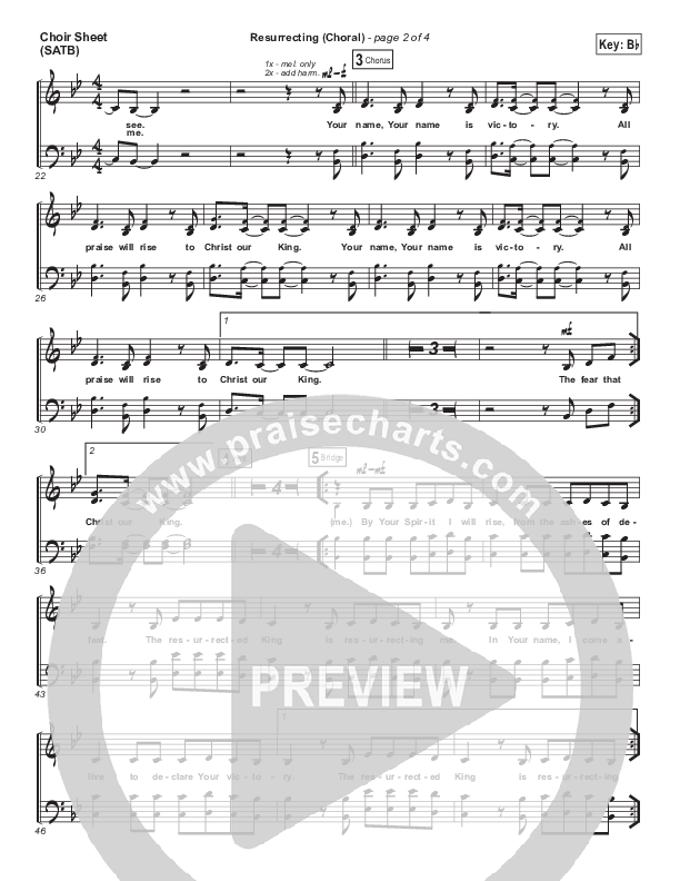 Resurrecting (Choral Anthem SATB) Choir Vocals (SATB) (Elevation Worship / Arr. Luke Gambill)