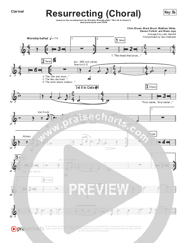 Resurrecting (Choral Anthem SATB) Wind Pack (Elevation Worship / Arr. Luke Gambill)