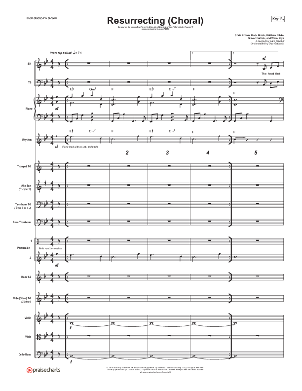 Resurrecting (Choral Anthem SATB) Conductor's Score (Elevation Worship / Arr. Luke Gambill)