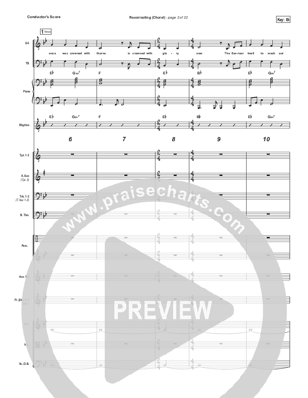 Resurrecting (Choral Anthem SATB) Conductor's Score (Elevation Worship / Arr. Luke Gambill)
