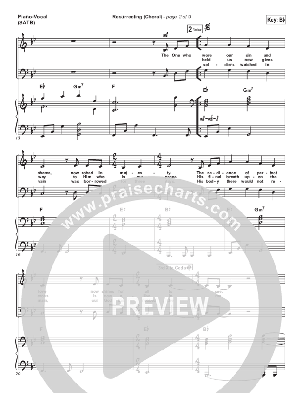 Resurrecting (Choral Anthem SATB) Piano/Vocal Pack (Elevation Worship / Arr. Luke Gambill)