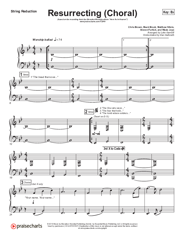 Resurrecting (Choral Anthem SATB) Synth Strings (Elevation Worship / Arr. Luke Gambill)