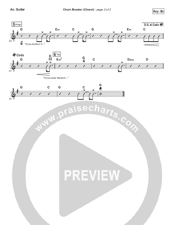 Chain Breaker (Choral Anthem SATB) Acoustic Guitar (Zach Williams / Arr. Luke Gambill)