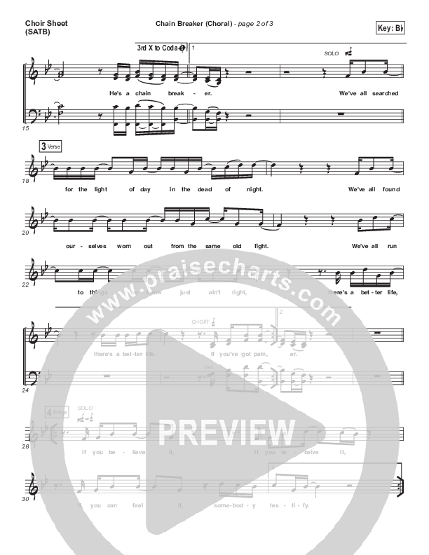 Chain Breaker (Choral Anthem SATB) Choir Sheet (SATB) (Zach Williams / Arr. Luke Gambill)