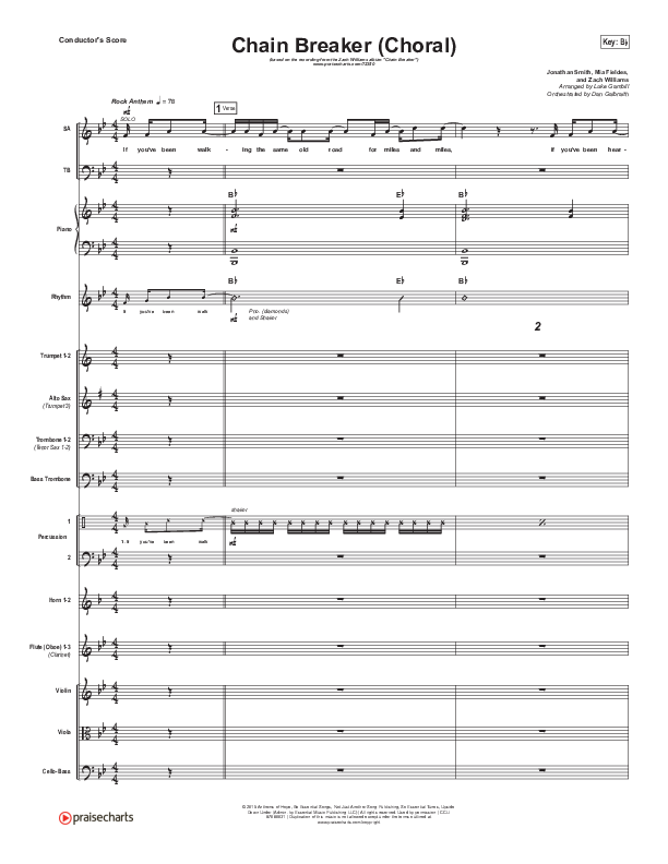 Chain Breaker (Choral Anthem SATB) Conductor's Score (Zach Williams / Arr. Luke Gambill)