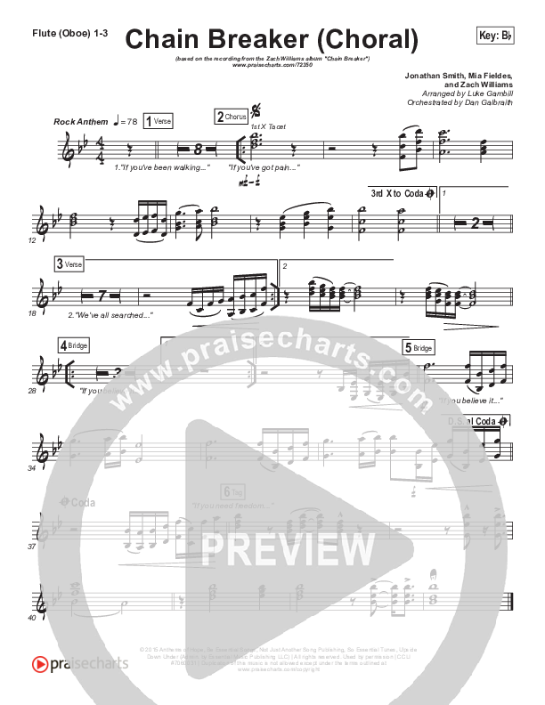 Chain Breaker (Choral Anthem SATB) Wind Pack (Zach Williams / Arr. Luke Gambill)