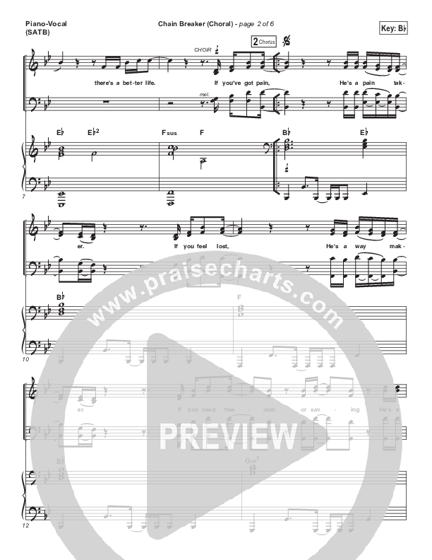 Chain Breaker (Choral Anthem SATB) Piano/Vocal Pack (Zach Williams / Arr. Luke Gambill)