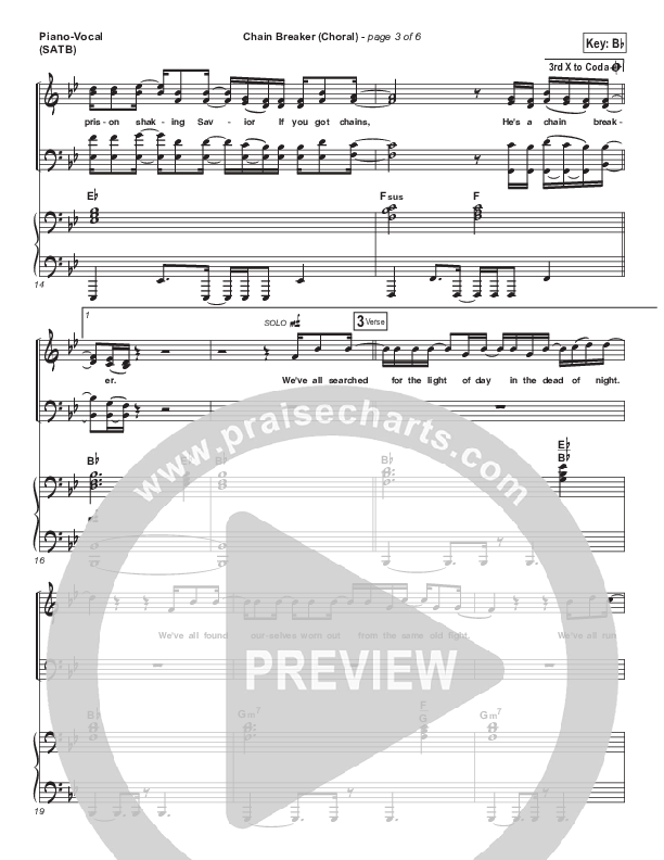 Chain Breaker (Choral Anthem SATB) Piano/Vocal Pack (Zach Williams / Arr. Luke Gambill)