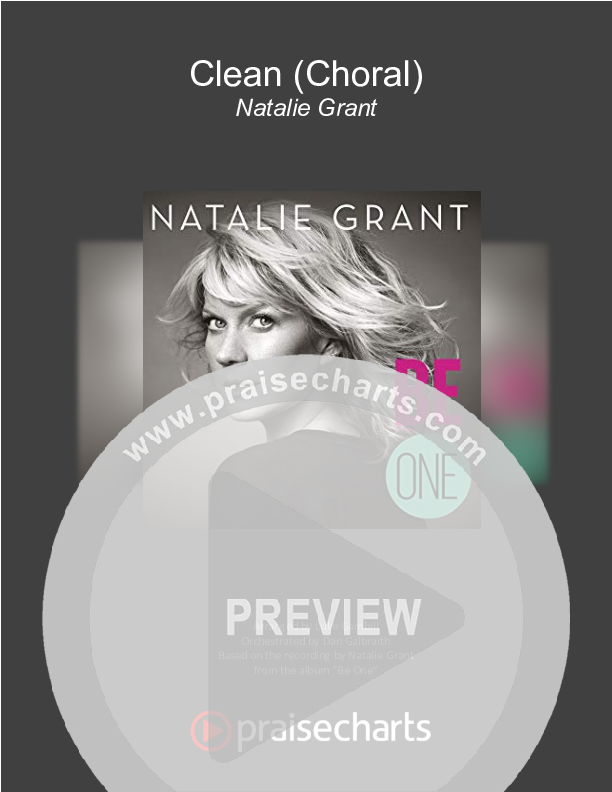 Clean (Choral Anthem SATB) Cover Sheet (Natalie Grant / Arr. Luke Gambill)
