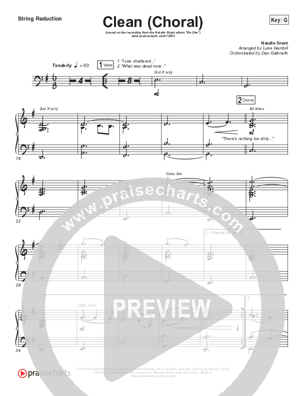Clean (Choral Anthem SATB) Synth Strings (Natalie Grant / Arr. Luke Gambill)
