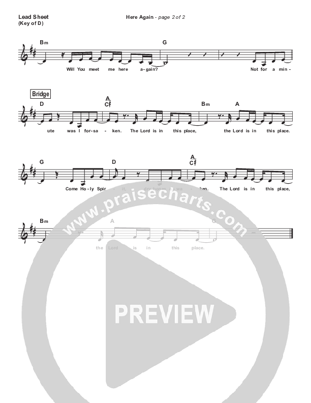 Here Again (Simplified) Lead Sheet (Elevation Worship)