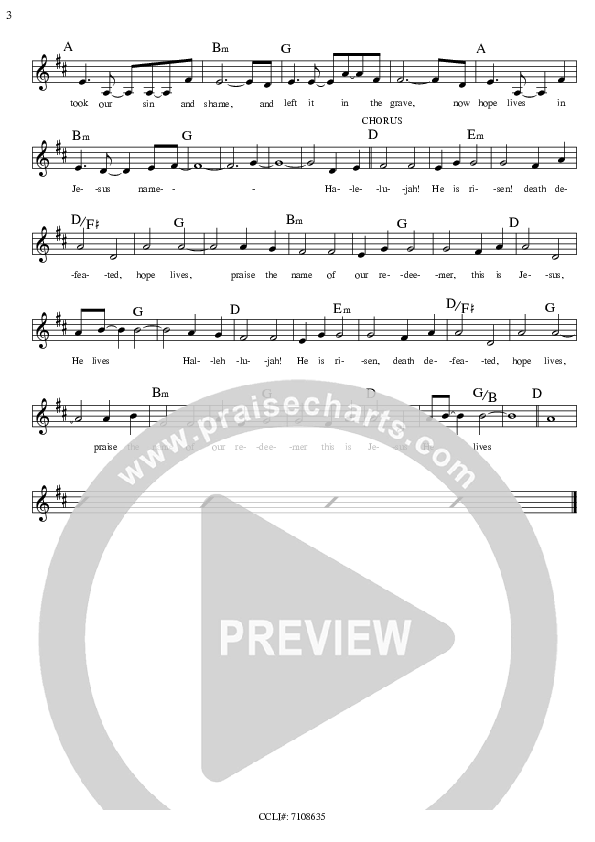 Hope Lives Lead Sheet (Bright City)