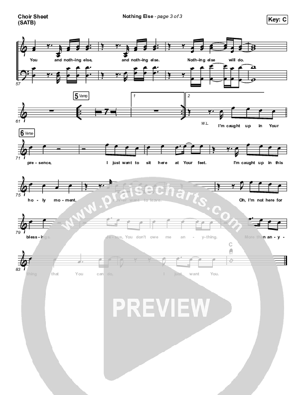 Nothing Else Choir Sheet (SATB) (Cody Carnes)