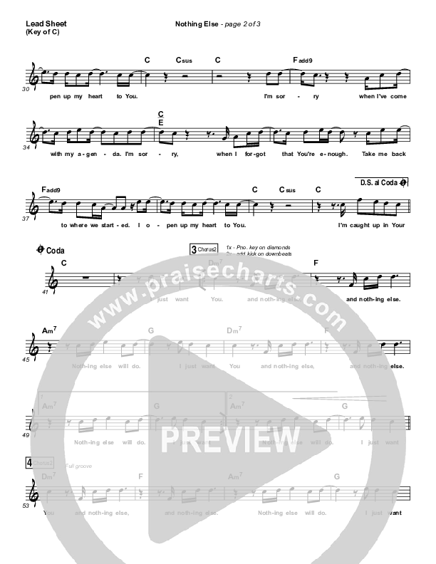 Nothing Else Lead Sheet (Melody) (Cody Carnes)