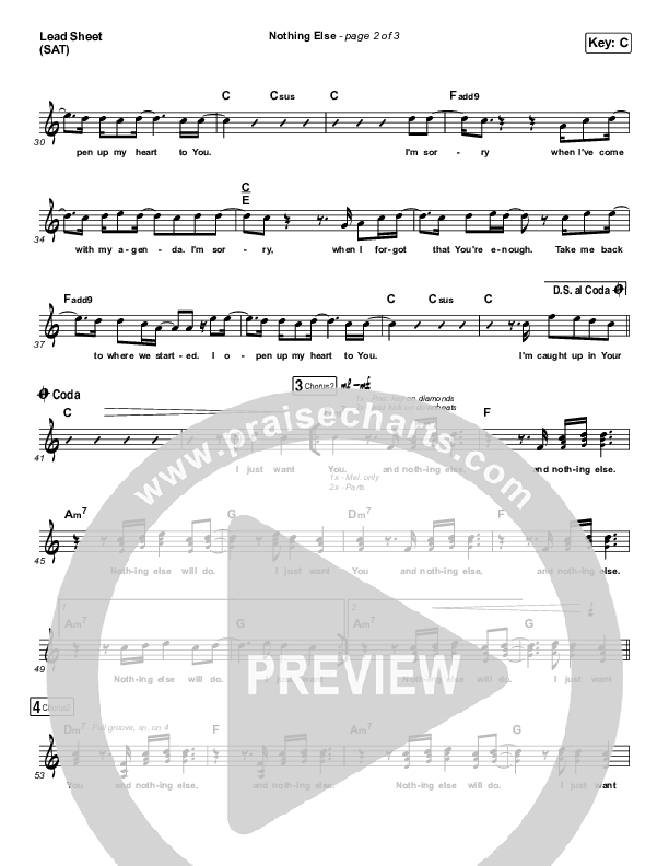 Nothing Else Lead Sheet (SAT) (Cody Carnes)