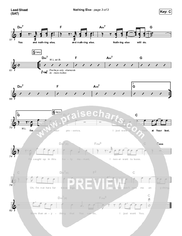 Nothing Else Lead Sheet (SAT) (Cody Carnes)