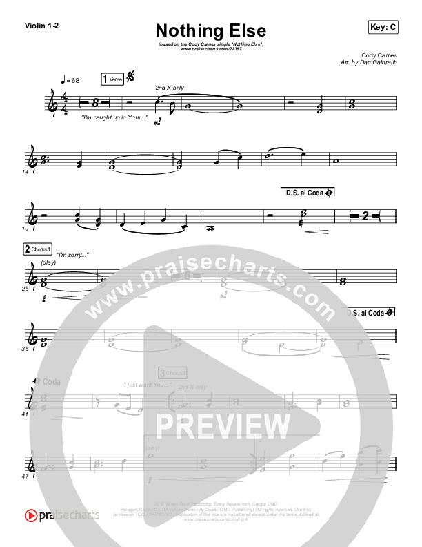 Nothing Else Violin 1/2 (Cody Carnes)