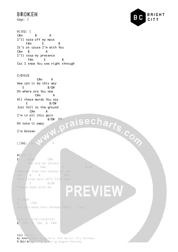 Broken Chords & Lyrics (Bright City)