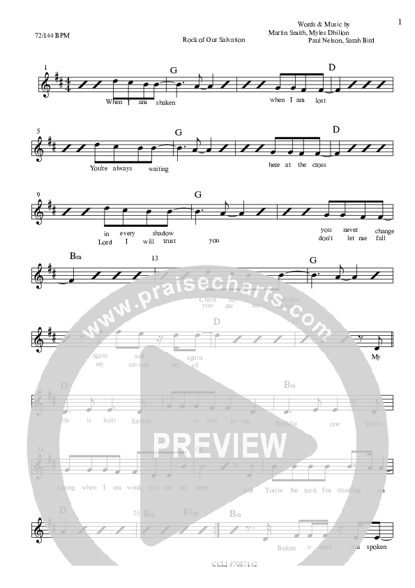 Rock Of Our Salvation Lead Sheet (Bright City)