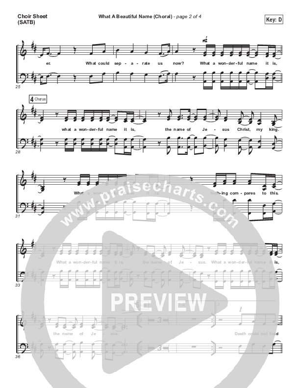 What A Beautiful Name (Choral Anthem SATB) Choir Vocals (SATB) (Hillsong Worship / Arr. Luke Gambill)