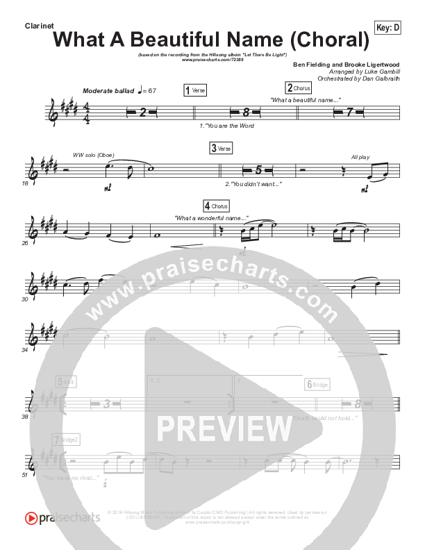 What A Beautiful Name (Choral Anthem SATB) Wind Pack (Hillsong Worship / Arr. Luke Gambill)