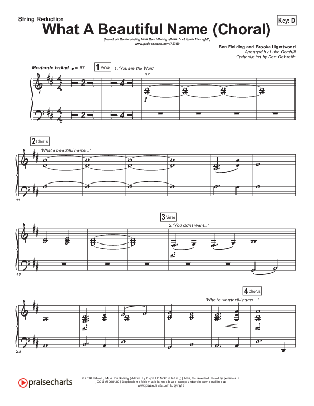 What A Beautiful Name (Choral Anthem SATB) Synth Strings (Hillsong Worship / Arr. Luke Gambill)