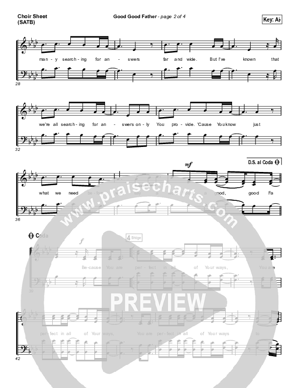Good Good Father (Choral Anthem SATB) Choir Sheet (SATB) (Chris Tomlin / Arr. Luke Gambill)