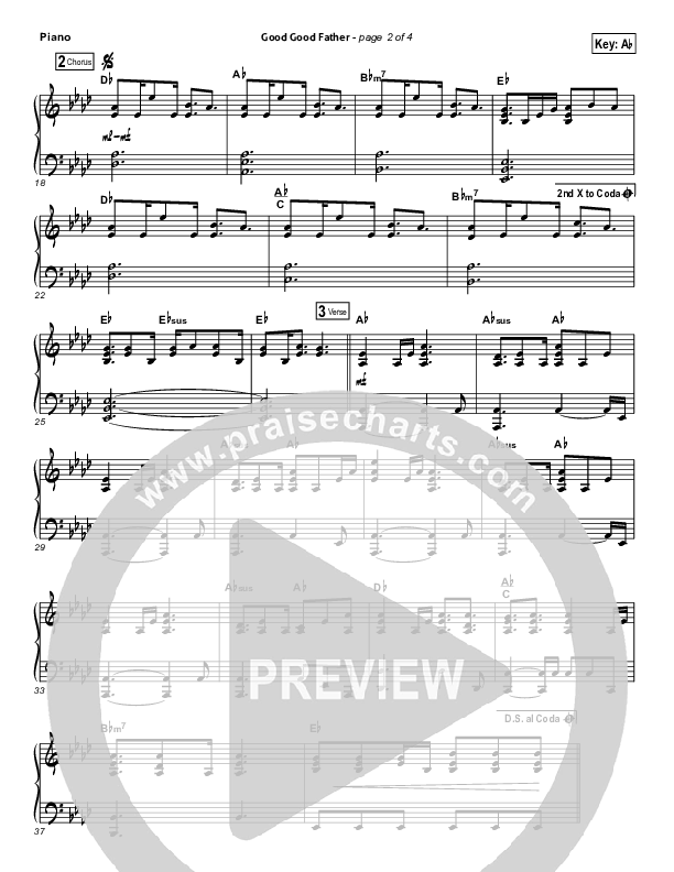 Good Good Father (Choral Anthem SATB) Piano Sheet (Chris Tomlin / Arr. Luke Gambill)