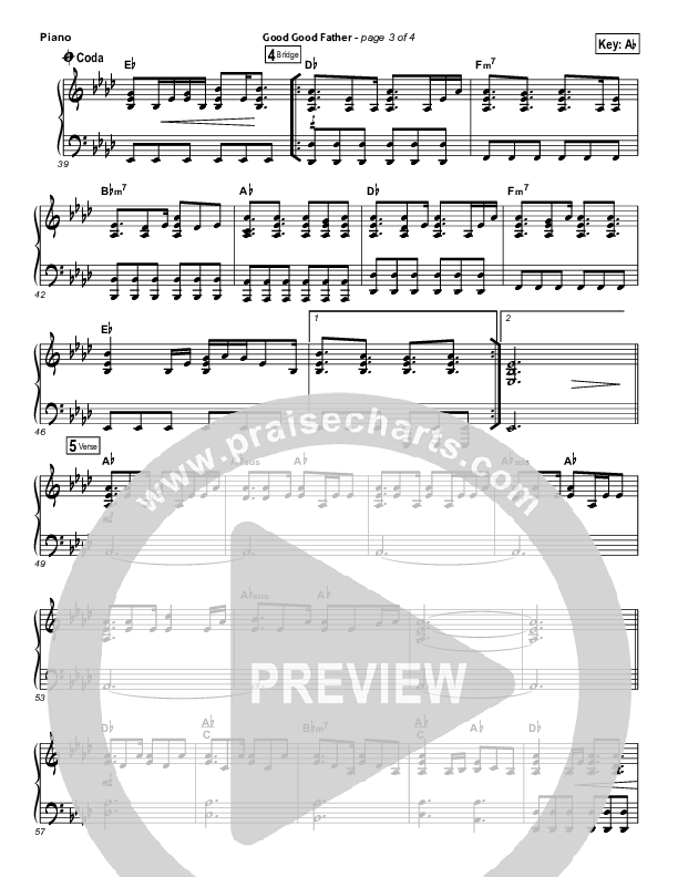 Good Good Father (Choral Anthem SATB) Piano Sheet (Chris Tomlin / Arr. Luke Gambill)