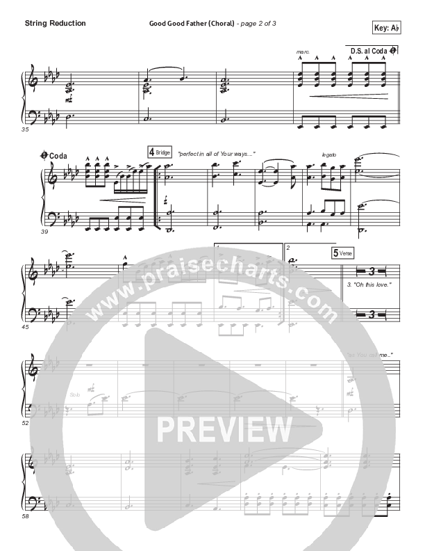 Good Good Father (Choral Anthem SATB) String Pack (Chris Tomlin / Arr. Luke Gambill)