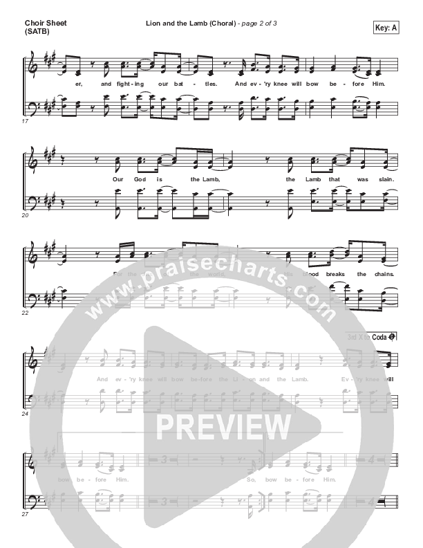 The Lion And The Lamb (Choral Anthem SATB) Choir Vocals (SATB) (Bethel Music / Arr. Luke Gambill)