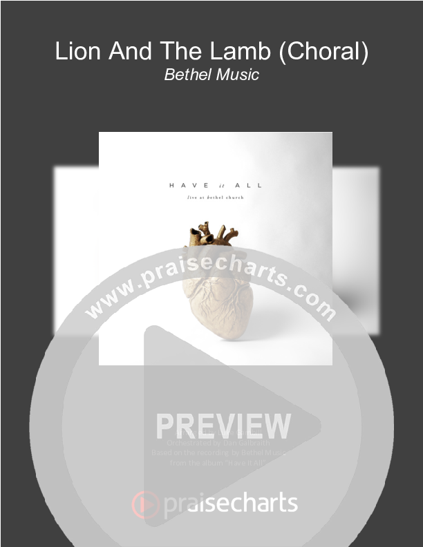 The Lion And The Lamb (Choral Anthem SATB) Cover Sheet (Bethel Music / Arr. Luke Gambill)