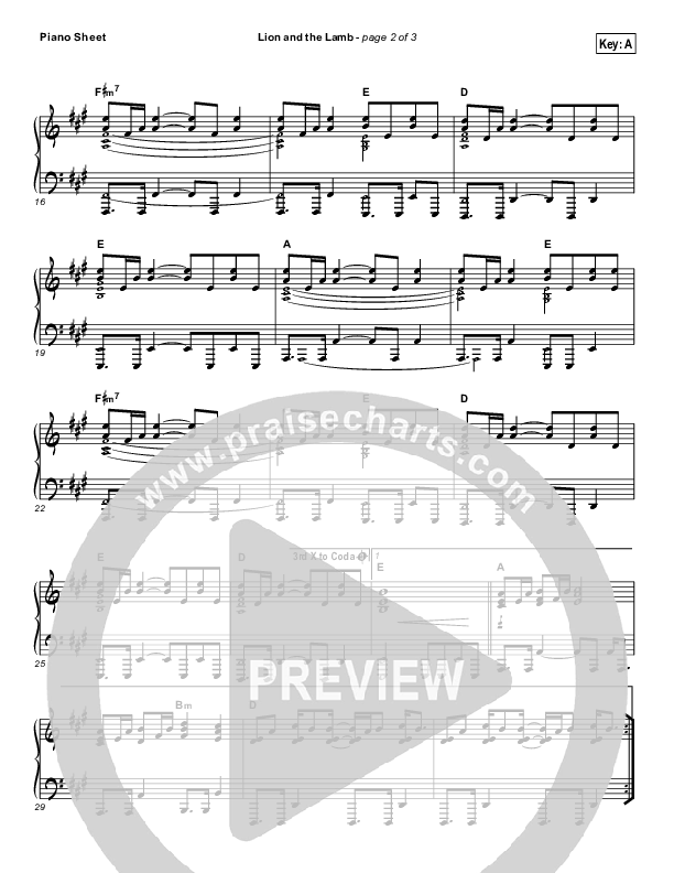 The Lion And The Lamb (Choral Anthem SATB) Piano Sheet (Bethel Music / Arr. Luke Gambill)