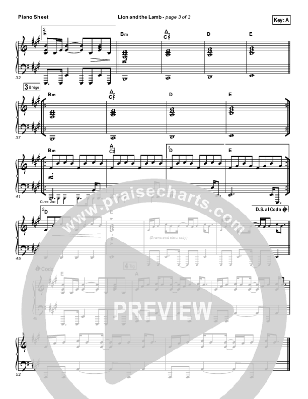 The Lion And The Lamb (Choral Anthem SATB) Piano Sheet (Bethel Music / Arr. Luke Gambill)